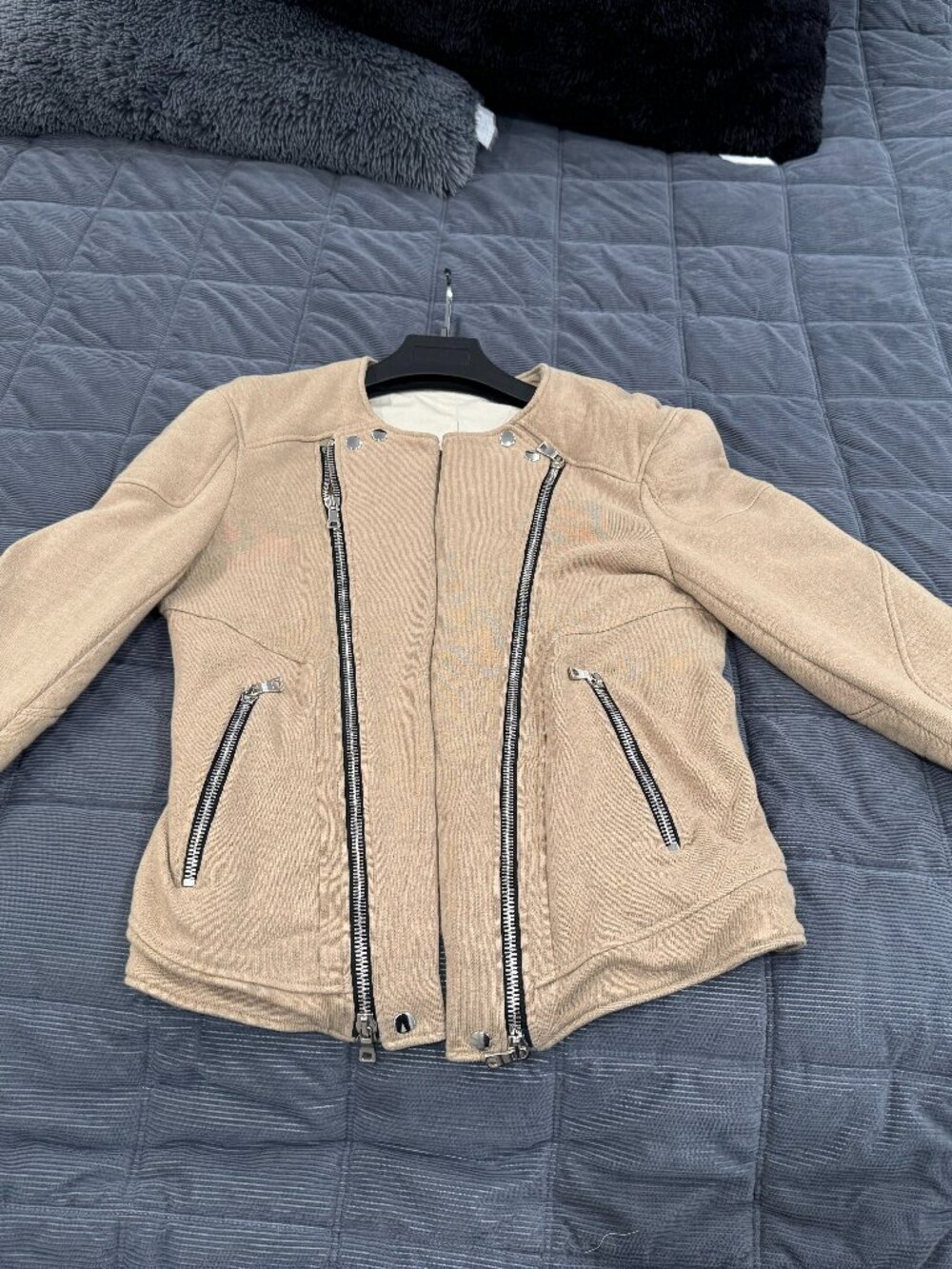 Balmain HOMME Linen Jersey biker Jacket XL